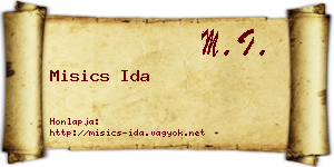 Misics Ida névjegykártya